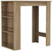 URBNLIVING 3 Tier Dining Bar Coffee Kitchen Island Table Open Storage Shelves Living Room (Oak)