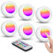 Aigostar 6 Piezas Luz Nocturna Pilas con Control Remoto, Luz Armario 12 RGB Colores y Blanco Frío, Lámpara de Noche con Temporizador, para Vitrina, Cocina, Pasillo