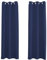 Happy Homewares Navy Midnight Blackout Curtains - 46 x 63 Inch Drop - Navy Blue Elegant Eyelet Curtains with Thermal Insulation - 2 Panels for Bedroom or Living Room