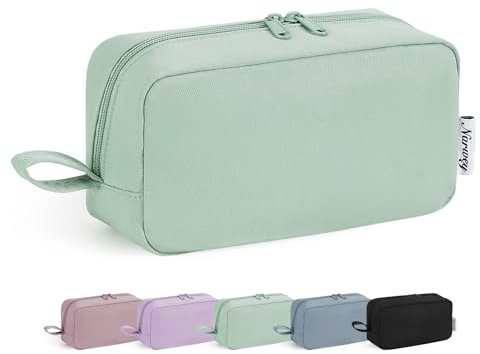 Narwey Kulturtasche Damen Kosmetiktasche Make up Tasche Damen Kulturbeutel Schminktasche Kleine, Makeup Tasche Makeup Bag (Minzgrün,Groß)