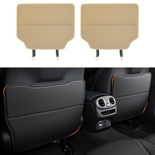 ZSSHUIHH 2 Stück Auto Rücksitz Anti Kick Pad für VW Passat/Polo/Tiguan/Touareg/Touran/T-Cross/T-ROC/Up!, Wasserdicht Rückenlehne Anti-Kick Pads Autositz Rückenlehnenschutz Mit Taschen