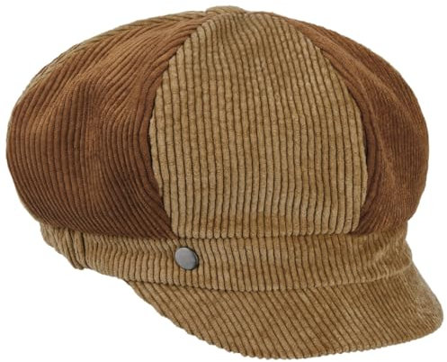 LIERYS Vanford Ballonmütze Bunte Patchwork Stoffmütze Damen Made in EU Herbst-Winter Camel One Size