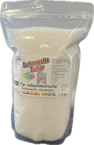 Grober Zucker 1,5 Kg für vollautomatische Zuckerwattemaschine Geprüft (Weiß)