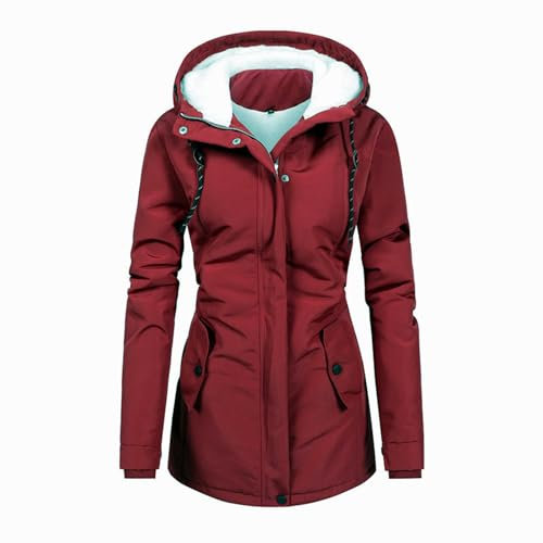 Imperméable Femme Long Manteau Anorak Femme Parka Femme Printemps Parkas+Femme Doudoune Capuche Fourrure Femme Manteau Femme Enceinte Hiver Parka Imperméable Femme Doudoune Rouge 3XL