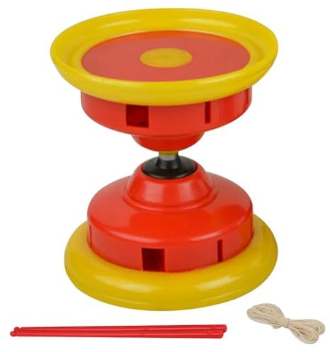 NIDONE Diabolo Dreifachlager 4,7 x 5,5 Zoll tragbares rotes Diabolo -Yoyo mit Spielstock Training Chinesisches Yoyo für Erwachsene, Kinder, ältere Menschen, Diabolo Yoyo