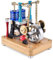 Stirling Motor Modellbausatz Zweizylinder-Zweikolben-Heißluft-Stirlingmotor Externer Verbrennungsmotor Generator Modell, Motor Bausatz Physikalischer Experimente Mechanischer Motor