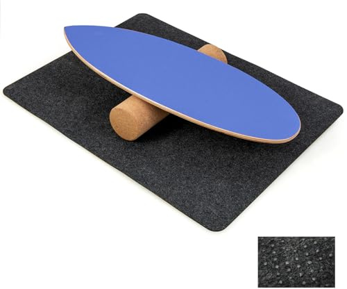 COSTWAY Balance Board aus Holz, Balancebrett, Balance Trainer Trickboard für zuhause, inkl. Korkrolle, Balance-board aus 8 hochwertigen Holzschichten gepresst
