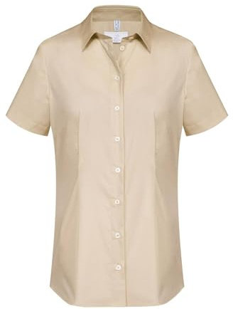 GREIFF Corporate Bluse Damen Basic Regular-Fit Beige 48