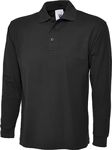 Uneek Uc113 Longsleeve Polo Shirt Black Xs