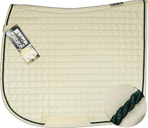 ESKADRON Cotton Schabracke creme, einer Kordel in tanne green, Form:Springen
