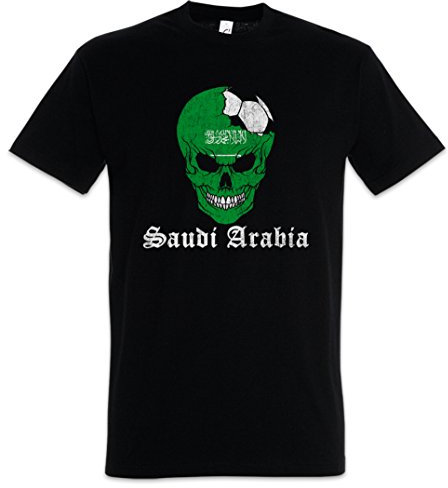 Urban Backwoods Saudi Arabia Football Skull I Herren T-Shirt Schwarz Größe 2XL
