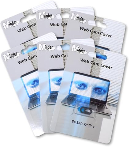 Minder 6 Pack Web Cam Cover - 0.8mm Thin Webcam Camera Privacy Slider for iPhones, iPads, Laptops, Macbook, Macbook Pro, iPads and more, Protects your Privacy Online, Ultra Slim