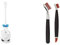 OXO Good Grips Hideaway Compact Toilet Brush, White & Good Grips Deep Clean Brush Set