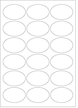 MADE IN GERMANY 180 ovale Etiketten selbstklebend 63,5 x 42,3 mm weiß permanent klebend auf Bogen A4 (10 Bögen x 18 Etik.) CS Label – Universaletiketten zum Beschriften und Bedrucken.
