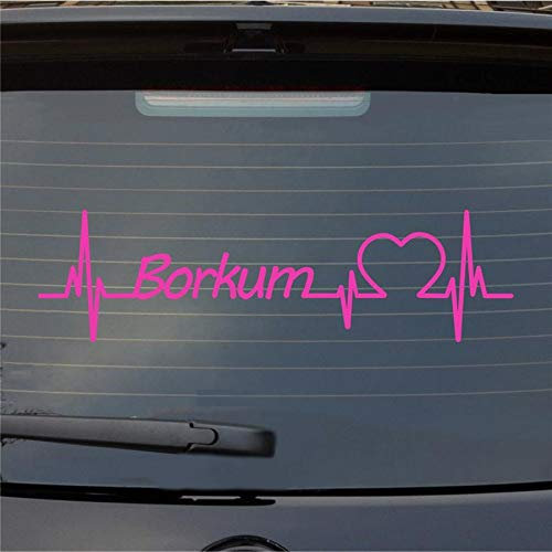 Hellweg Druckerei Borkum Herzschlag Puls Insel Nordsee Liebe Auto Aufkleber Sticker Heckscheibenaufkleber