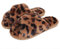 AONEGOLD Pantofole da casa per Donna Invernali Warmer Peluche Ciabatte Croce Morbido Open Toe Pantofole Antiscivolo Elegante Leopardo Scarpe(Marrone,Taglia 38-39)