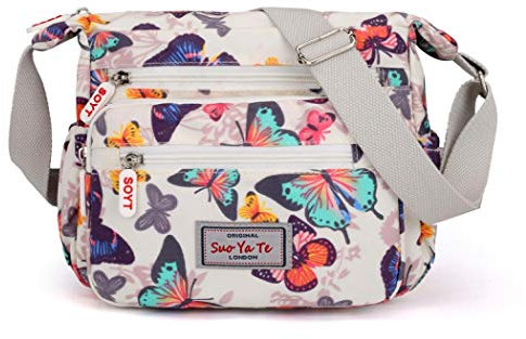 Gelory Crossbody-Handtasche für Damen: Mehrere Taschen, Schultertasche, Nylon, wasserdicht, Reise-Handtasche für Wasserflasche, Telefon, Einkaufen, Wandern