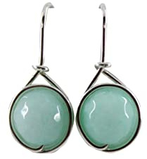 Ohrringe NOBLE Edelstein Jade mint (Silber)