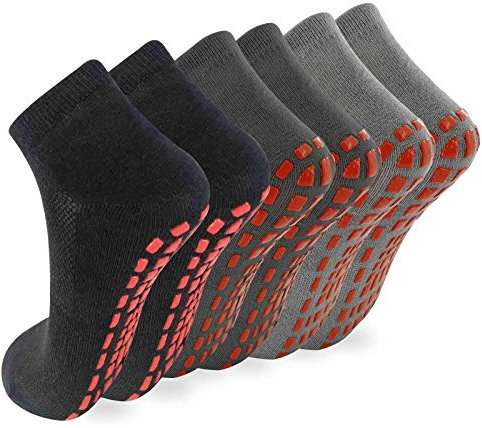 NOVAYARD 6 Paar Yoga Socken Griff Stoppersocken Pilates Fitness Kampfsport Anti Rutsch Socken für Herren Damen
