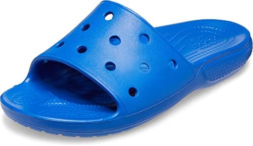 Crocs Unisex Classic Slide Open Toe Sandals, Blue Bolt, 7 UK Men/ 8 UK Women