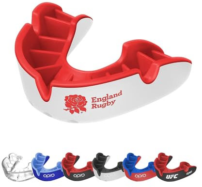 OPRO Silver Level Sport-Mundschutz für Erwachsene und Jugendliche, Zahnschutz mit neuem Anpassungswerkzeug für Hockey, Rugby, Boxen (England RFU, Jugend)
