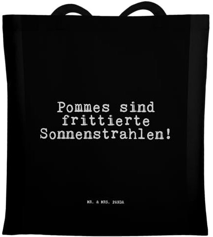 Mr. & Mrs. Panda Tragetasche Pommes sind frittierte Sonnenstrahlen!... - Geschenk, Pommes Frites, Spruch Sprüche Weisheiten Zitate Lustig Weisheit