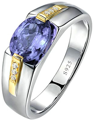 Gualiy Damenring Silber 925 Zirkonia, Eheringe Verlobungsringe Zweifarbig Oval Form Lavendel Lila Zirkonia Ring Größe 56 (17.8)