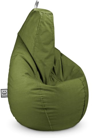 Happers Sitzsack XXL Modell Birne aus mattem Naylim Grün. Outdoor und Indoor