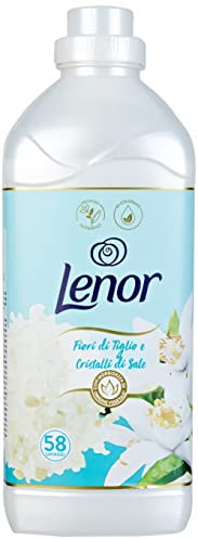 Lenor Ammorbidente Lavatrice Concentrato 348Lavaggi (6x58),Fiore Di Tiglio e Cristalli Di Sale,per una Freschezza Ottima e una Morbidezza ispirata alla Natura, Profuma Ogni Notte fino a una Settimana