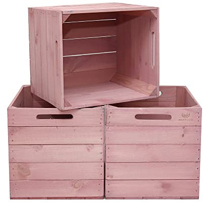 MARWOOD PREMIUM QUALITY 3x Kallax Box Kalaxregal Boxen Aufbewahrungsbox Kallax Einsatz aus Holz I Kiste Box für Kallax Regal I Kallax Einsätze I Obstkiste| Holzkasten| BANKOK