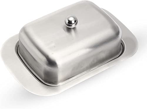 Vinod - Stainless Steel Butter Dish with Stainless Steel LId