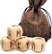 YingRen - Set di 4 dadi in legno con rune intagliate, 24 dadi intagliati in legno con simboli antichi di divinazione, per futuri giochi di divinazione e meditazione