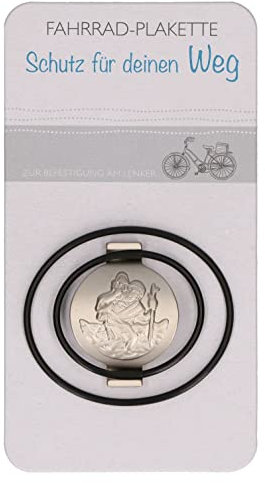 Butzon & Bercker Fahrrad-Plakette Schutz für deinen Weg - Metallplakette mit Gummiring – christliches Geschenk zur Einschulung, Geburtstag für Schulkinder & Erwachsene
