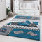 Carpetsale24 Kinderteppich Rennwagen Design Blau 120x170 cm – Rechteckiger Spielteppich für Jungs – Hautfreundlich & Farbenfroh