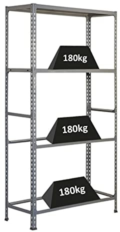 PROREGAL Reifenregal mit Ablagefläche Metal Shark No. 2 | HxBxT 200x120x40cm | 12 Reifen | Grau Reifenständer Garagenregal