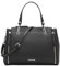 Calvin Klein Damen Novelty Organization Satchel Elaine Bubble Lamb Umhängetasche, Schwarz/Silber Hampton Pebble