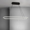 LED Büro Pendelleuchte Modern ‎Ovales Desig Esstisch Hängeleuchte dimmbar mit Fernbedienung Pendellampe hoehenverstellbar Deckenlampe für Büro Esstisch Arbeitszimmer (Schwarz, L90cm/45W)…
