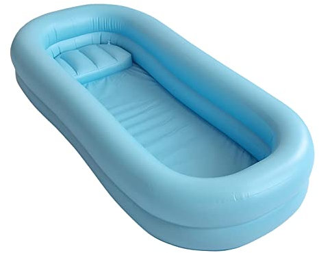 Colcolo Freistehende Aufblasbare Badewanne Aufblasbare Badewanne Erwachsene Blue Home SPA Badewanne für Senioren Männer Frauen Senioren Indoor Zubehör