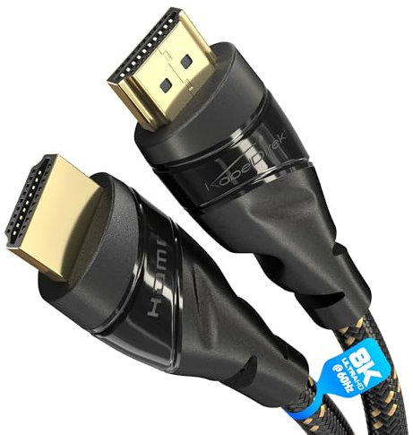KabelDirekt – 4K HDMI-Kabel – 5 m – 4K@60Hz (Extra-Kupfer für bis zu 18 Gbit/s und Ultra HD/4K, Nylon-Mantel, HDMI 2.0, High Speed mit Ethernet, Blu-ray/PS5/Xbox Series X/Switch, schwarz)