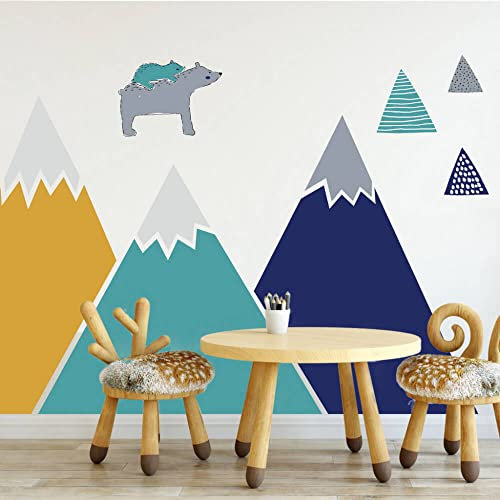 INSPIO Wandsticker Berge für Kinderzimmer in Jungenfarben (N.2. - 180x100cm)