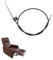 jeufun 1 x Metall-Ersatzteil, Kabel, Universal-Liegestuhl, Kabelzuggriff, Ersatzteile, Stuhlkabel, Sofa, Stuhl, Couch, Entriegelungshebel, Zuggriff, Schalter, Ersatzzubehör