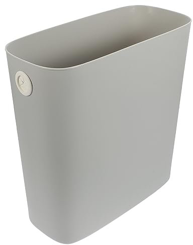 Holibanna Slim Bathroom Bin Can Small Plastic Waste Basket No Lid Thin Garbage Container Bin Flower Bucket for Kitchen Living Room Bathroom Office and Narrow Spaces Grey