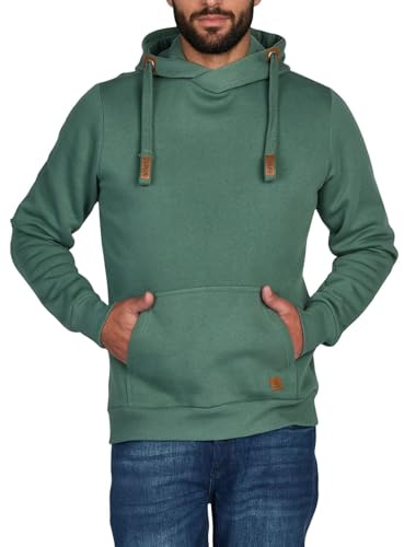 riverso Hoodie Herren Regular Fit RIVNiklas Kapuzenpullover Pullover Cross-Over-Kragen Grün 3XL, Größe:3XL, Farbe:Forest Green