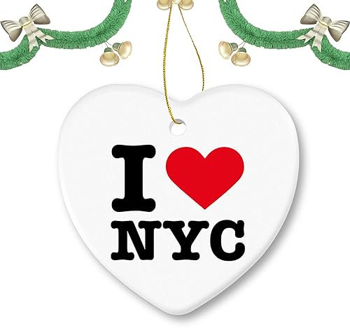 Weihnachtsschmuck I Love NYC New York Niedliche Keramik Ornament Porzellan Baumschmuck Dekorationen Andenken für Urlaub