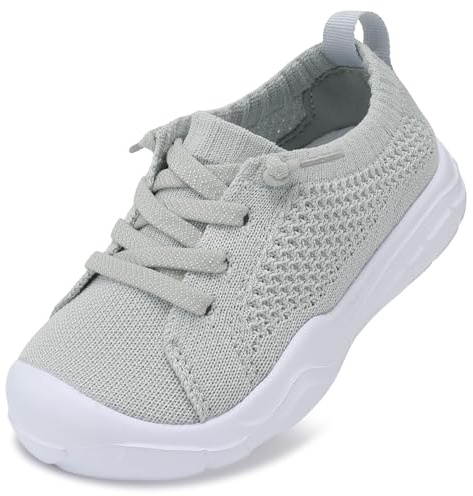 LeIsfIt Toddler Shoes Boys Girls Lightweight Slip-On Sneakers Grey 6