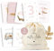 MeinBaby123® Meilensteinkarten Dein erstes Jahr | Meilenstein Karten Set Geschenk zur Geburt | Fotokarten für das erste Jahr | 50 Karten Inkl. Baumwollsäckchen (rosa)