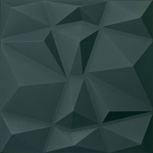 Deccart - 3D Wandpaneele 50x50 cm - Paneele Wand Wall Panels Deko Wandverkleidung Innen Panel Deckenverkleidung Decke Deckenpaneele Platten Styropor EPS-Polystyrol Diamant 12 m², 48 Stück,Grün