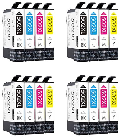 Cartridgeify 16-Pack 502XL Druckerpatronen Kompatibel mit Epson 502 XL Patronen Multipack, für Expression Home XP-5100 XP-5105 XP-5155 XP-5150, Workforce WF-2860 WF-2880 WF-2865 WF-2885
