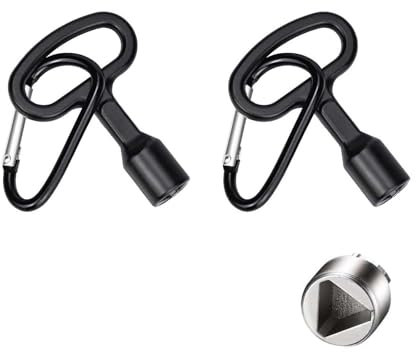 SVOCK 2pcs Cle Triangle, Clé Triangle Poubelle Clef Triangle, Noir Métal Clé Triangle Clé Universelle, Clés Triangulaires pour Les Radiateurs Les Bouches d'Incendie Les Poubelles et Les Compteurs