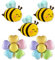 DIWULI Biene Blumen Ballon-Set • Luftballons Geburtstagsdeko Geburtstagsballons Party-Deko • Kinder-Geburtstag Junge Mädchen Dekoration • Folien-Ballons Folien-Luftballons Ballon-Set Wald-Freunde